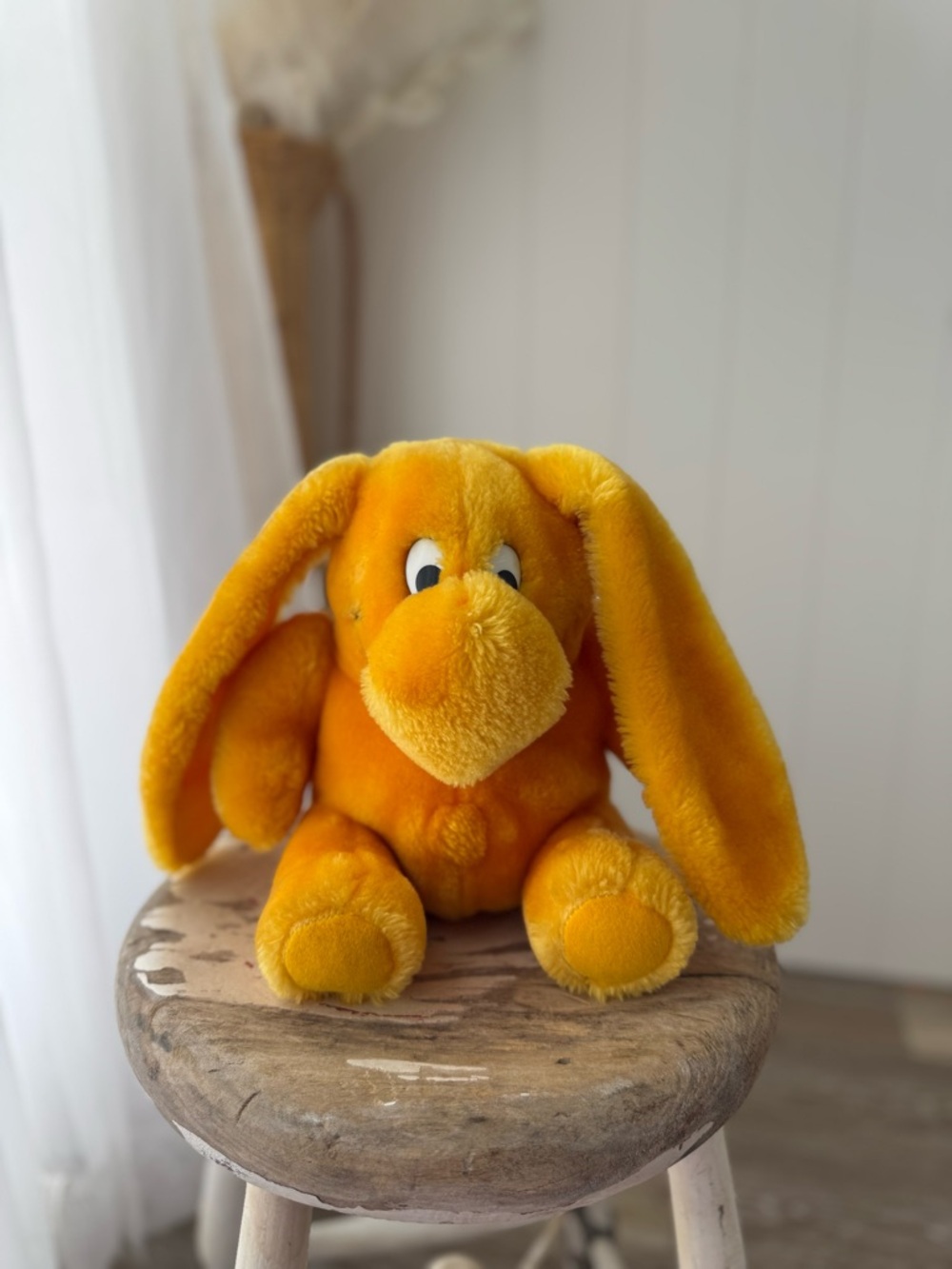 Vintage 1989 Kodak Kolorkins  SNAP plush stuffed animal YELLOW Korea
